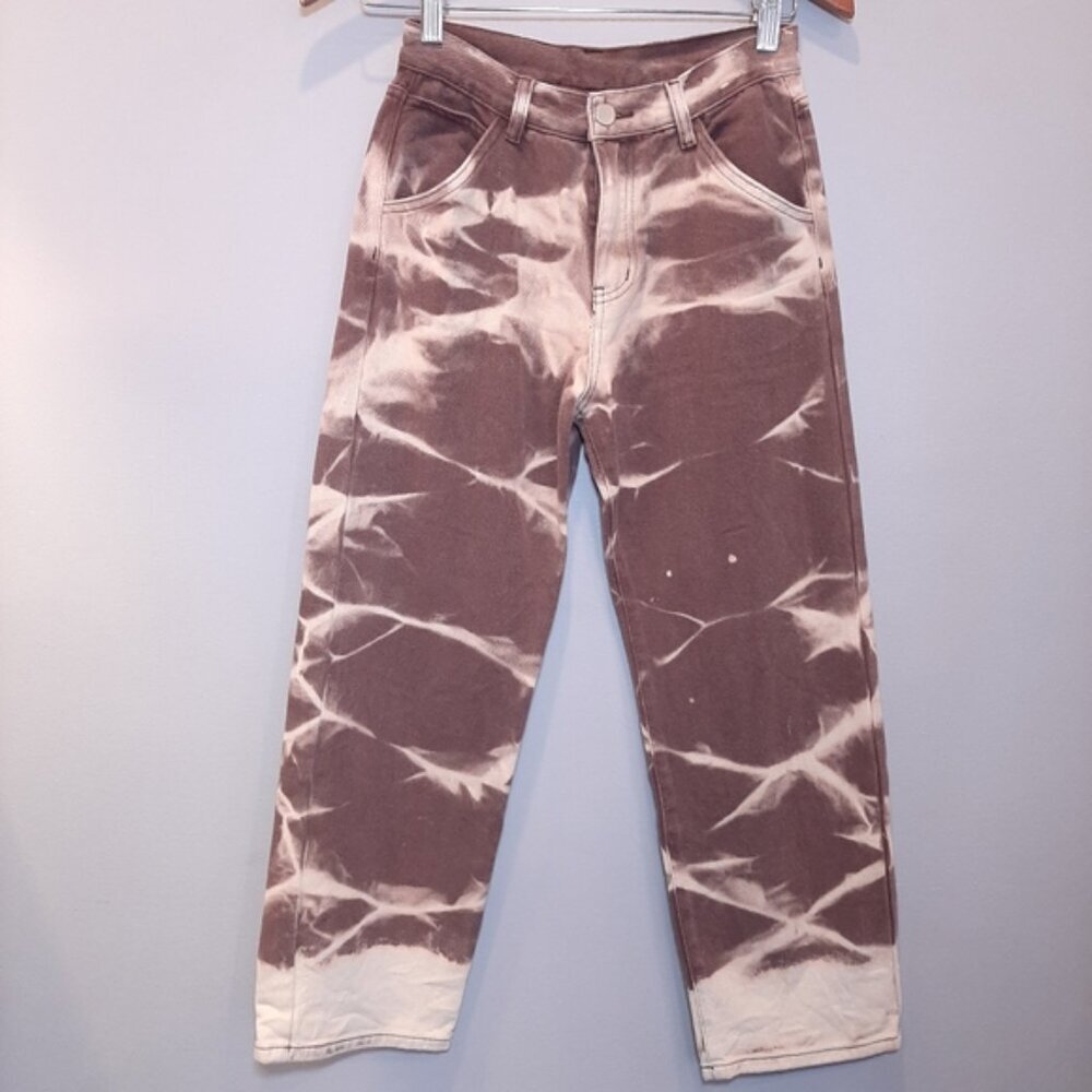 Cider Tie Dye Straight Leg Jeans High Waist 90s Mom Style Denim Size XS - Picture 10 of 10